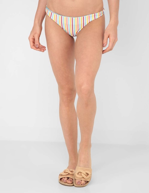 Bikini MAP estampado a rayas a la cintura para mujer
