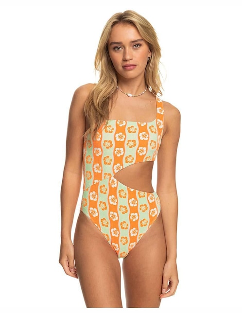 Traje de baño completo Roxy estampado floral para mujer