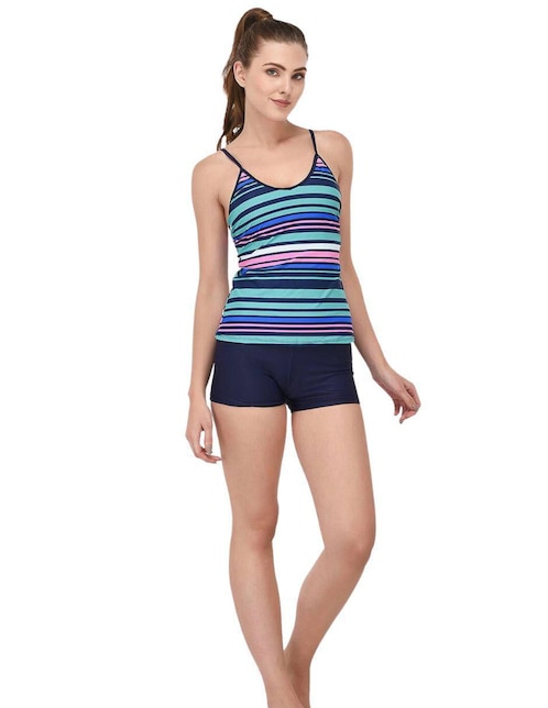 Conjunto tankini Sal y Mar estampado a rayas para mujer