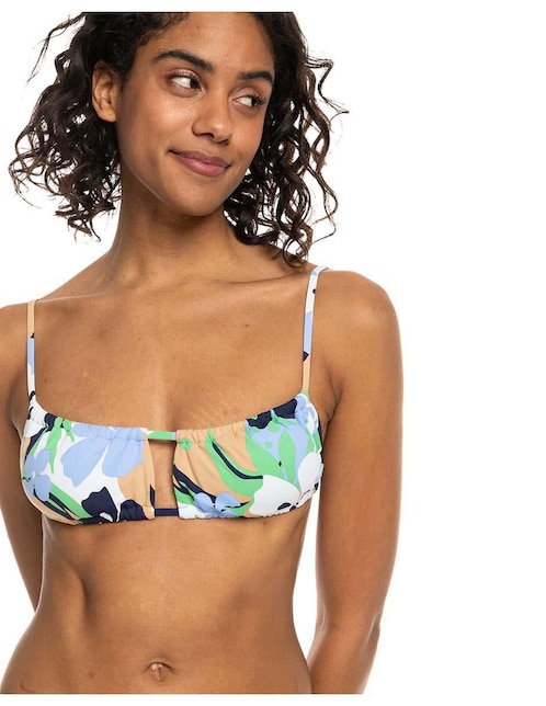 Top bikini Roxy estampado floral con copa removible para mujer