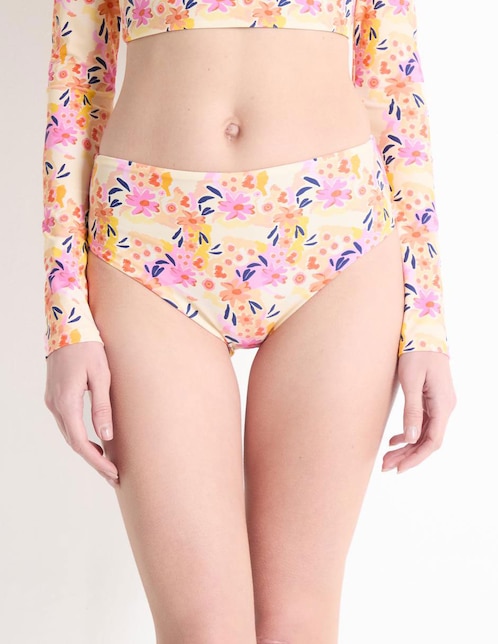 Bikini estampado floral a la cintura para mujer 1