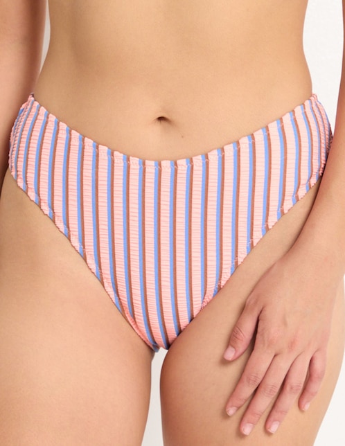 Bikini estampado a rayas para mujer 1