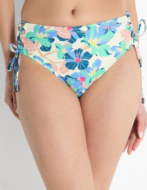 Panty bikini MAP estampado floral a la cintura para mujer