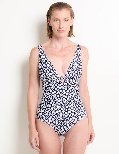 Top bikini Anne Cole estampado con copas removibles para mujer