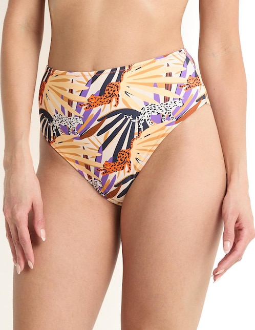 Bikini Map estampado a la cintura para mujer