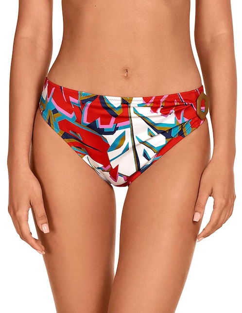 Bikini Dolores Cortés estampado floral a la cintura para mujer