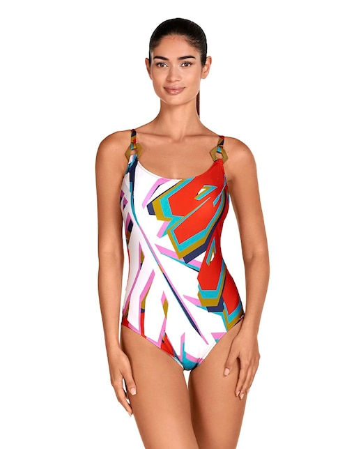 Traje de baño completo Dolores Cortés estampado para mujer