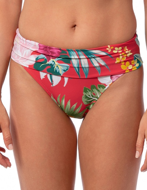 Panty bikini Jantzen estampado floral cintura alta para mujer