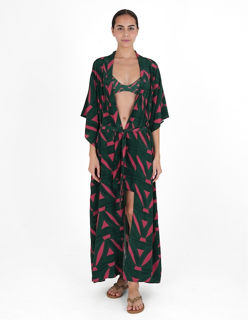 Salida de playa kimono Zingara con amarre para mujer