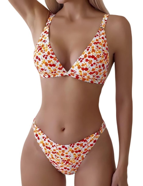 Conjunto bikini Marinity estampado floral para mujer