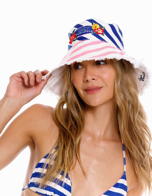 Gorro bucket casual Agua Bendita Hawaiian para mujer