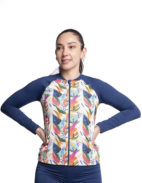 Wetshirt Sunskin estampado floral para mujer