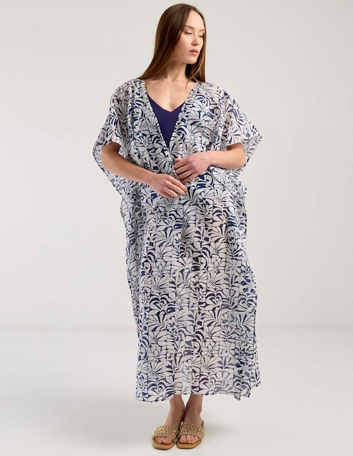 Salida de playa kimono Map para mujer