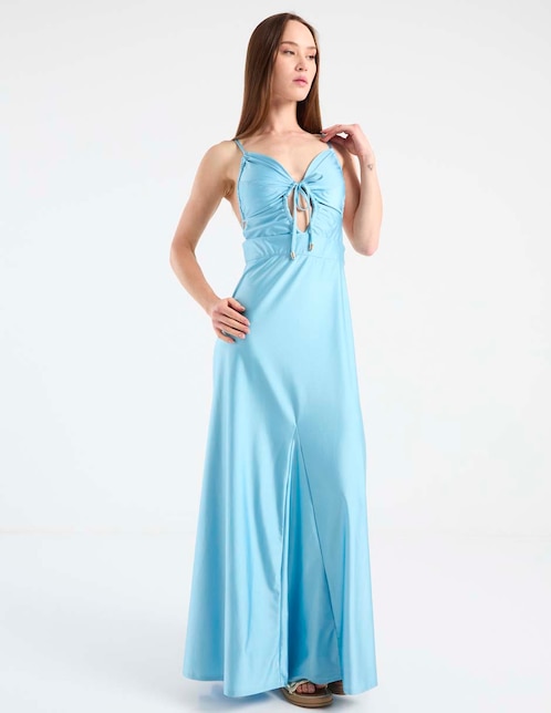 Vestido largo casual Map para mujer