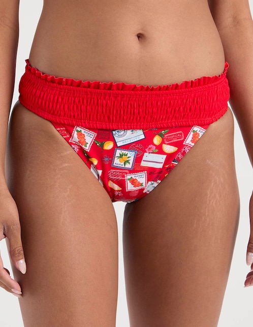 Panty bikini estampado gráfico a la cadera para mujer 1