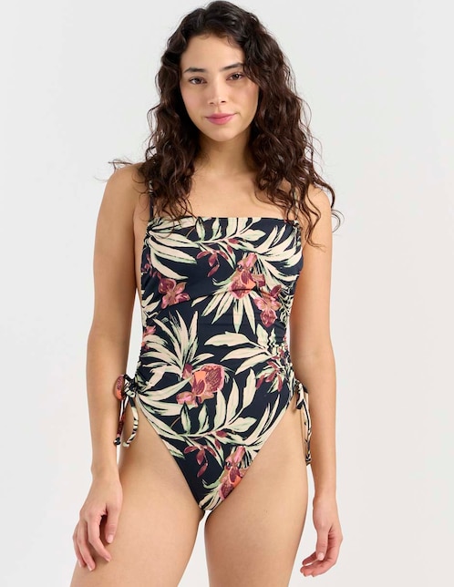 Traje de baño completo estampado floral para mujer 1