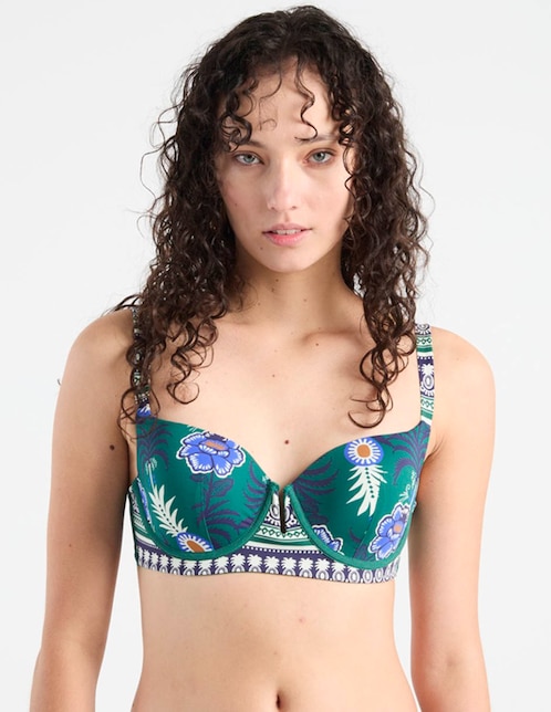 Brassiere Gisela estampado floral con copas balconette para mujer