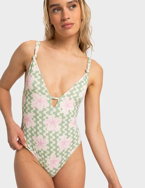 Traje de baño completo Roxy estampado floral para mujer