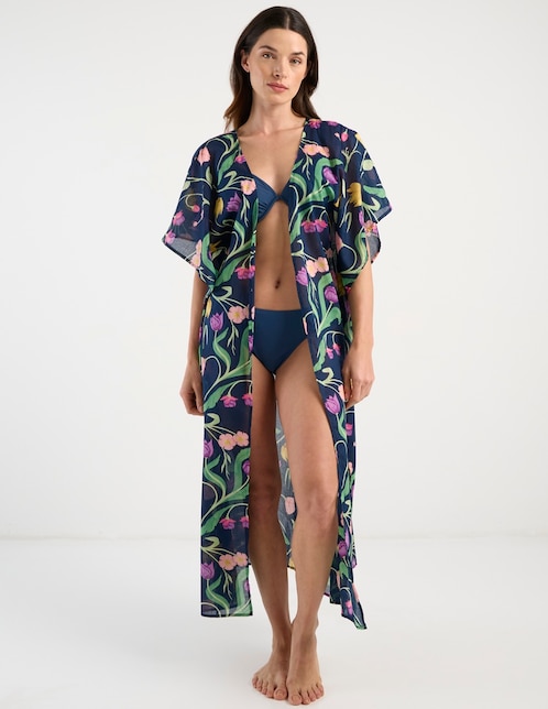 Salida de playa kimono Map para mujer