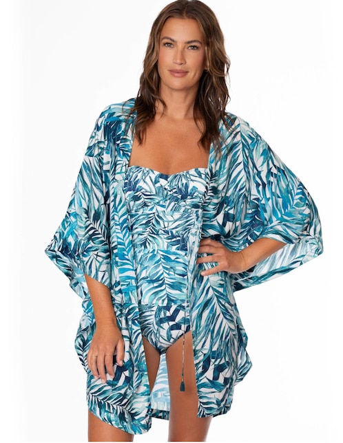 Salida de playa Kimono Jantzen con listón para mujer