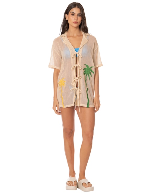 Salida de playa blusa Maaji con bordado para mujer