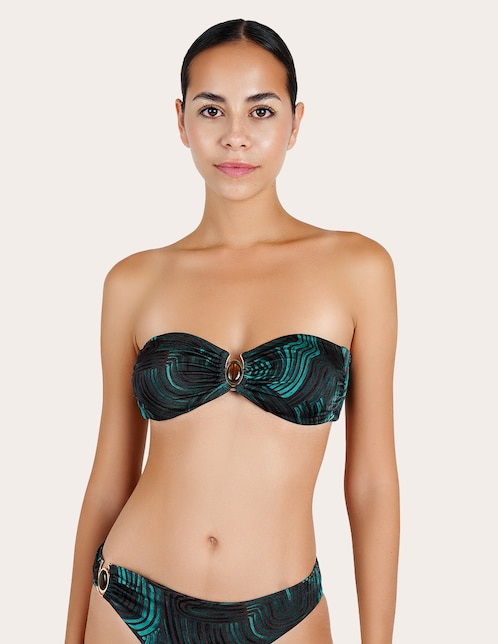 Bandeau Zingara estampado macroprint con copas  removibles para mujer