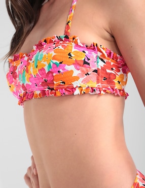 Top bikini ETAM estampado floral sin copas para mujer