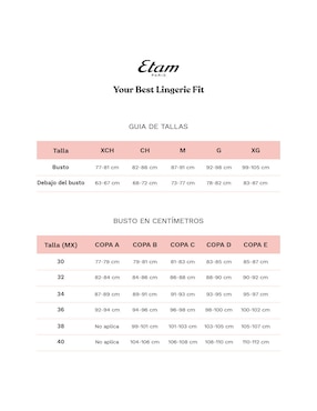 Top bikini ETAM con copa removible para mujer
