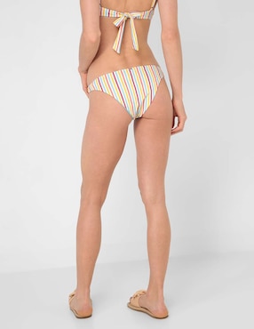Bikini MAP estampado a rayas a la cintura para mujer