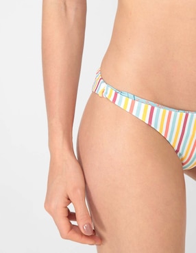 Bikini MAP estampado a rayas a la cintura para mujer