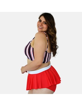 Conjunto bikini Roman Fashion estampado a rayas para mujer