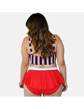 Conjunto bikini Roman Fashion estampado a rayas para mujer