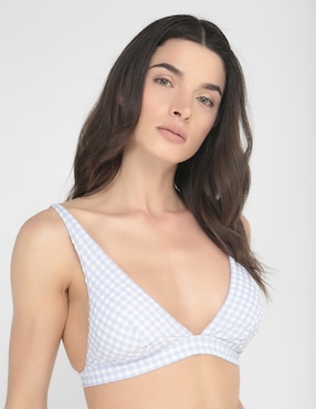 Top ETAM a cuadros con copa removible para mujer