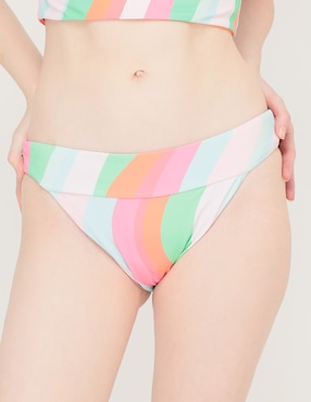 Bikini That's It Estampado A Rayas A La Cadera Para Mujer