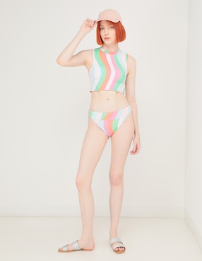 Bikini That's It estampado a rayas a la cadera para mujer