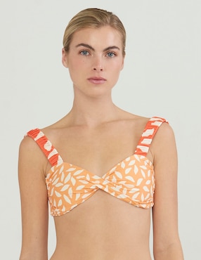 Top Bikini Palmacea Con Copa Removible Para Mujer