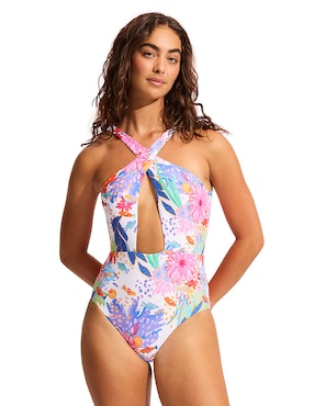 Traje De Baño Completo Seafolly Estampado Floral Para Mujer