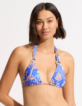 Top Bikini Seafolly Estampado Con Copa Removible Para Mujer