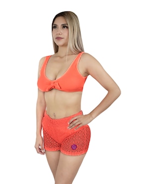 Short salida de playa Maui & Sons con encaje para mujer