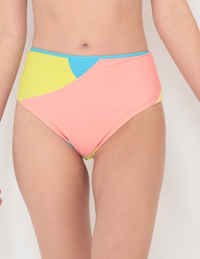 Panty Bikini MAP Estampado Bloques De Color A La Cintura Para Mujer