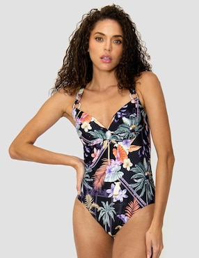 Traje De Baño Completo Bari Swimwear Estampado Floral Para Mujer