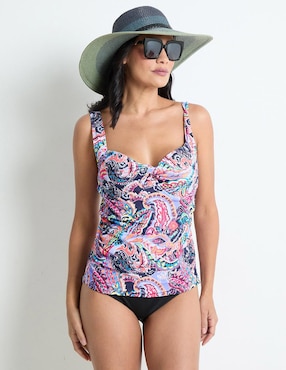 Top Bikini Anne Cole Estampado Con Copas Para Mujer