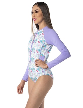 Traje de baño completo Sunskin estampado floral para mujer