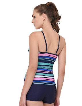 Conjunto tankini Sal y Mar estampado a rayas para mujer
