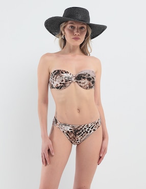 Top Bikini Selmark Estampado Animal Print Con Copas Para Mujer