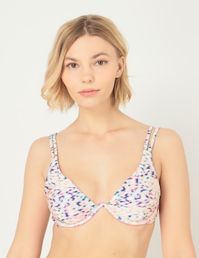 Top Bikini MAP Estampado Animal Print Con Copas Para Mujer