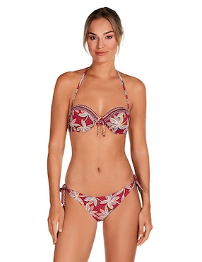 Bikini Dolores Cortés estampado floral a la cadera para mujer