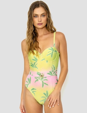 Traje De Baño Completo Bari Swimwear Estampado Floral Para Mujer