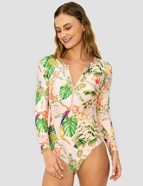 Traje De Baño Completo Bari Swimwear Estampado Floral Para Mujer