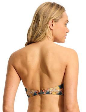 Top bikini Seafolly estampado floral sin copas para mujer